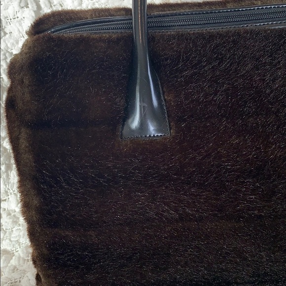 BCBGMaxAzria Brown & Black Faux Fur Purse - Picture 3 of 16